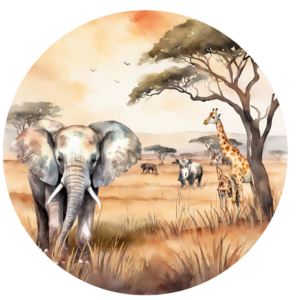 behangcirkel-savanne-safari