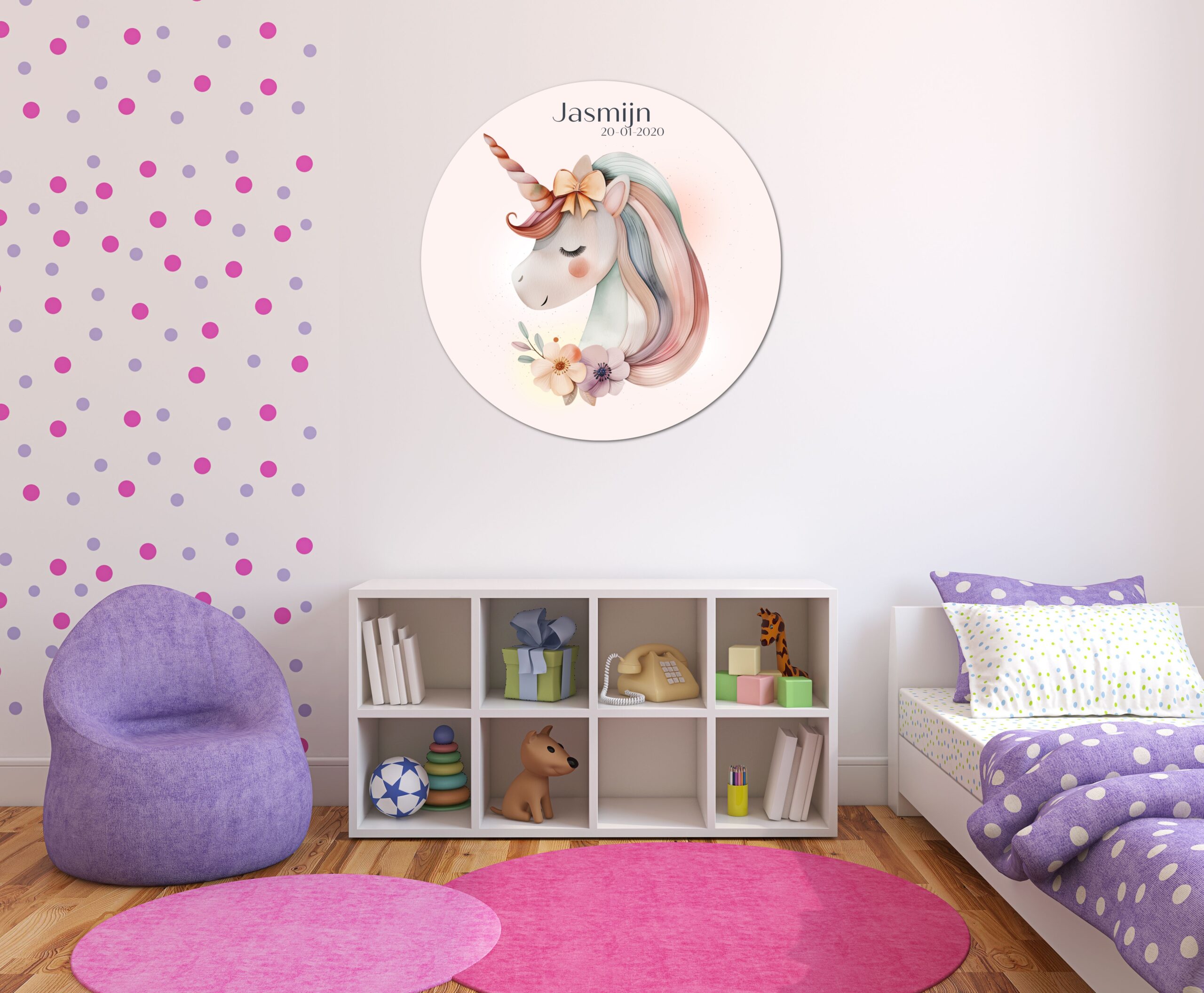 muurcirkel-unicorn-gepersonaliseerd