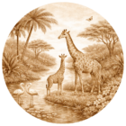 behangcirkel-giraffe-jungle-sepia-warm