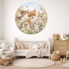 behangcirkel-Bosdieren-Bloemenveld